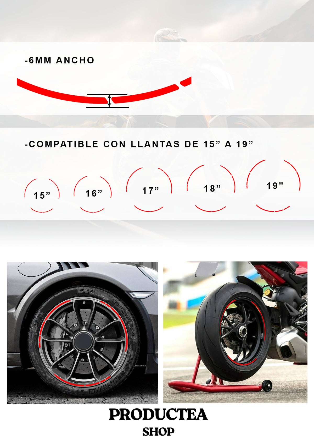 Pegatinas para llantas moto