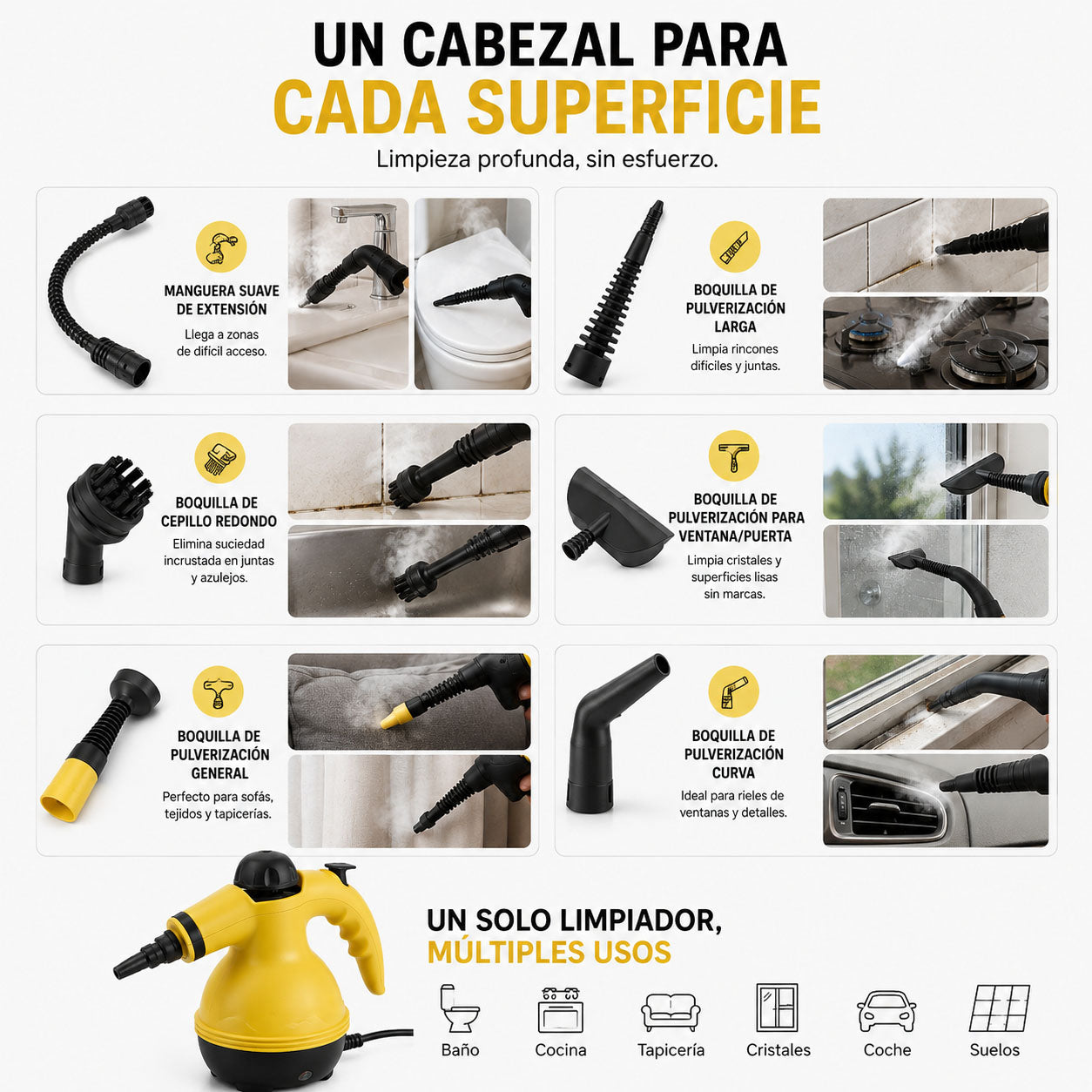 Limpiador a vapor eléctrico- Vapora™