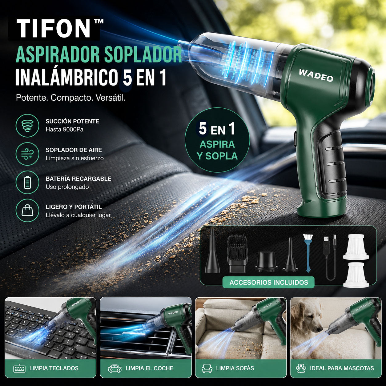 Aspirador Portátil 5 en 1 - Tifón™