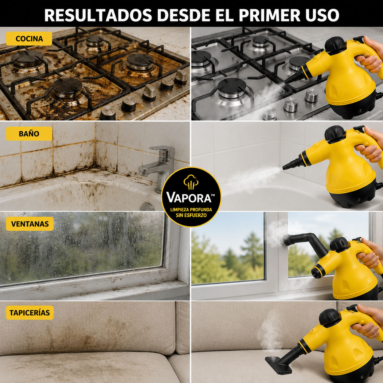 Limpiador a vapor eléctrico- Vapora™
