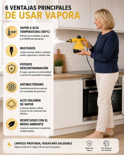 Limpiador a vapor eléctrico- Vapora™